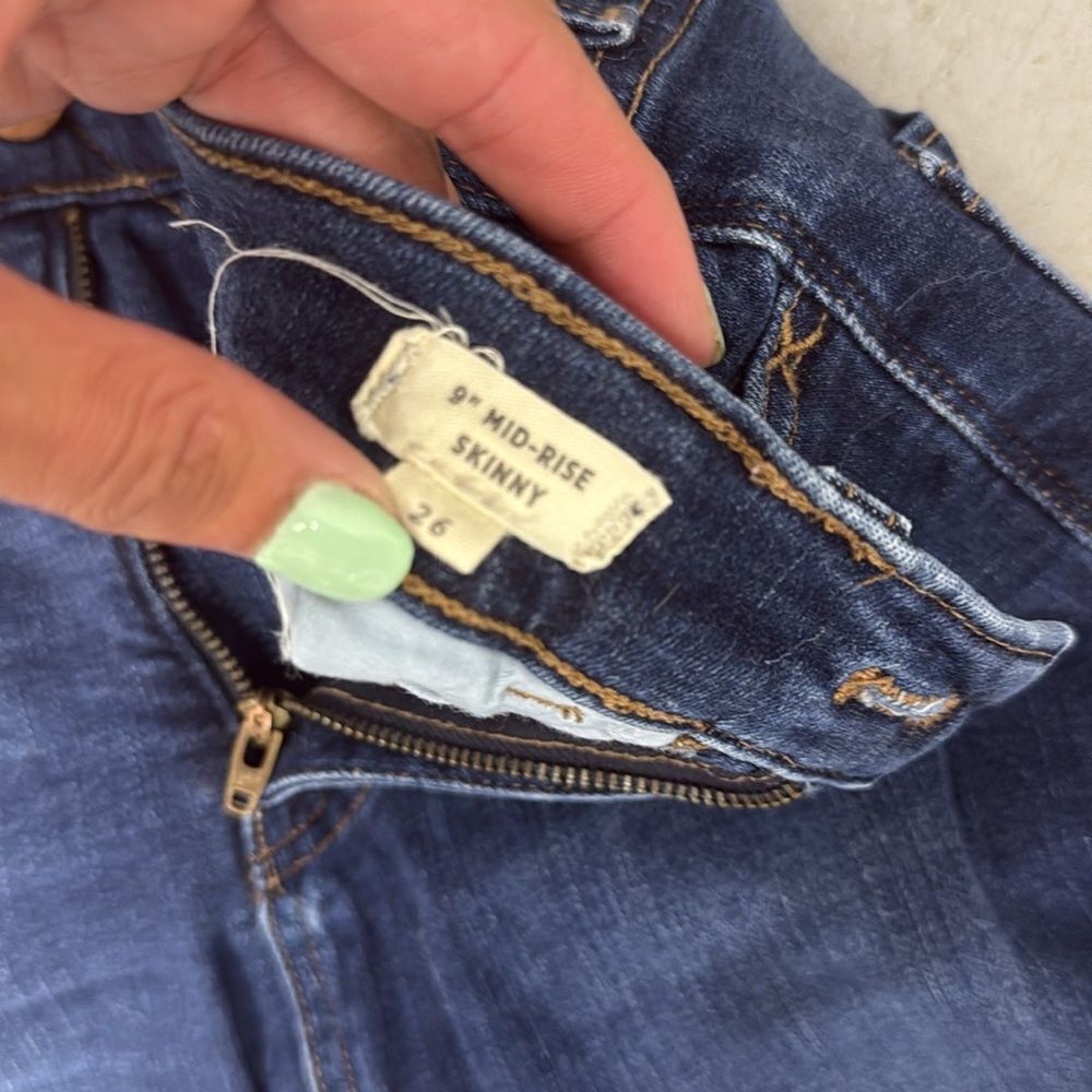 Madewell Blue Skinny Jeans with Stretch and Tapered Fit 9” Size 26 NEVER WORN - Picture 3 of 4